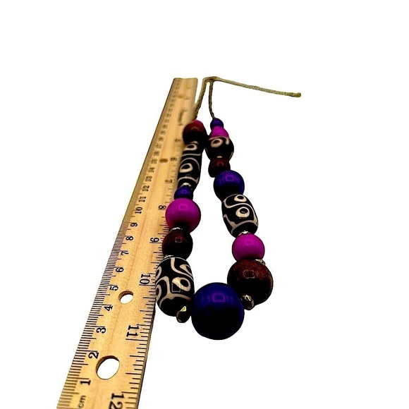 Colorful Beaded Necklace & Bracelet Set Fun Funky and Fabulous Jewelry 12” Nec - Picture 8 of 9
